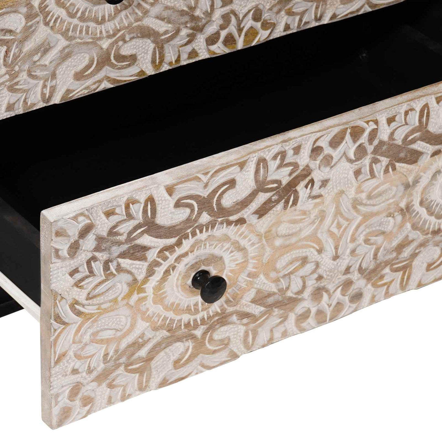 Credenza 2 pcs Bianco 60 x 33,5 x 75 cm Legno di mango massello | homemem39