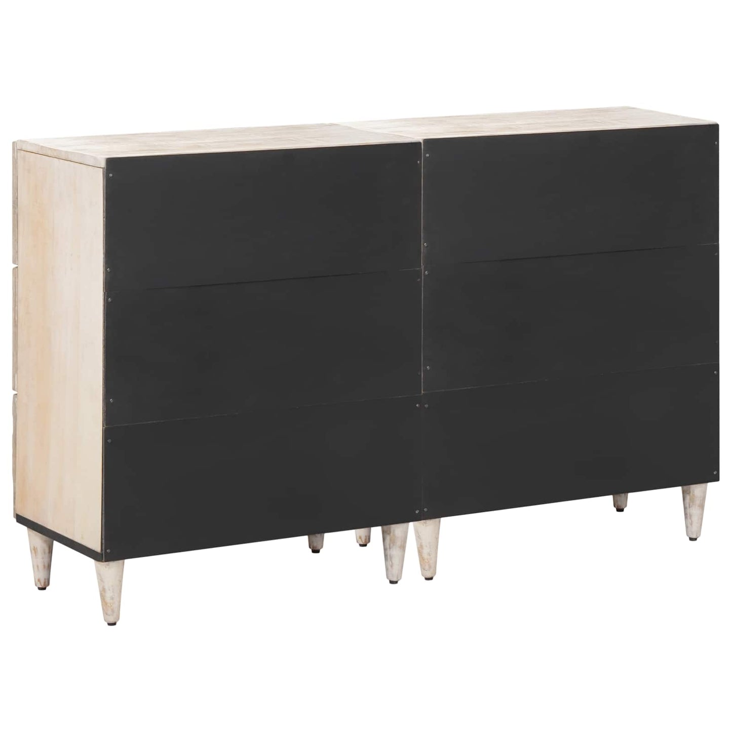 Credenza 2 pcs Bianco 60 x 33,5 x 75 cm Legno di mango massello