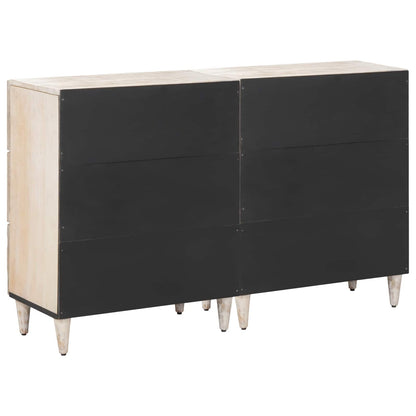 Credenza 2 pcs Bianco 60 x 33,5 x 75 cm Legno di mango massello
