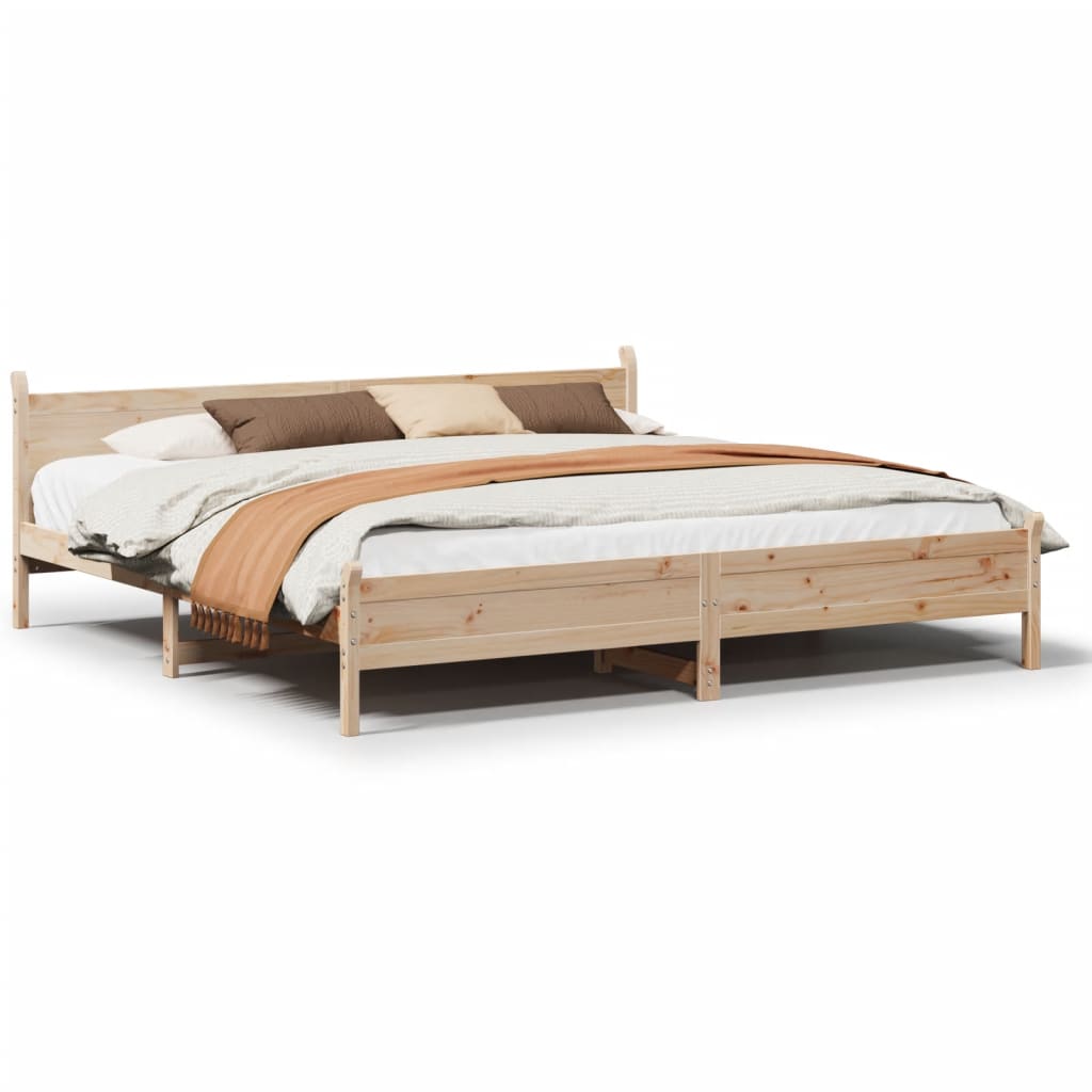Letto senza Materasso 200x200 cm in Legno Massello di Pino - homemem39