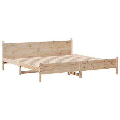 Letto senza Materasso 200x200 cm in Legno Massello di Pino - homemem39