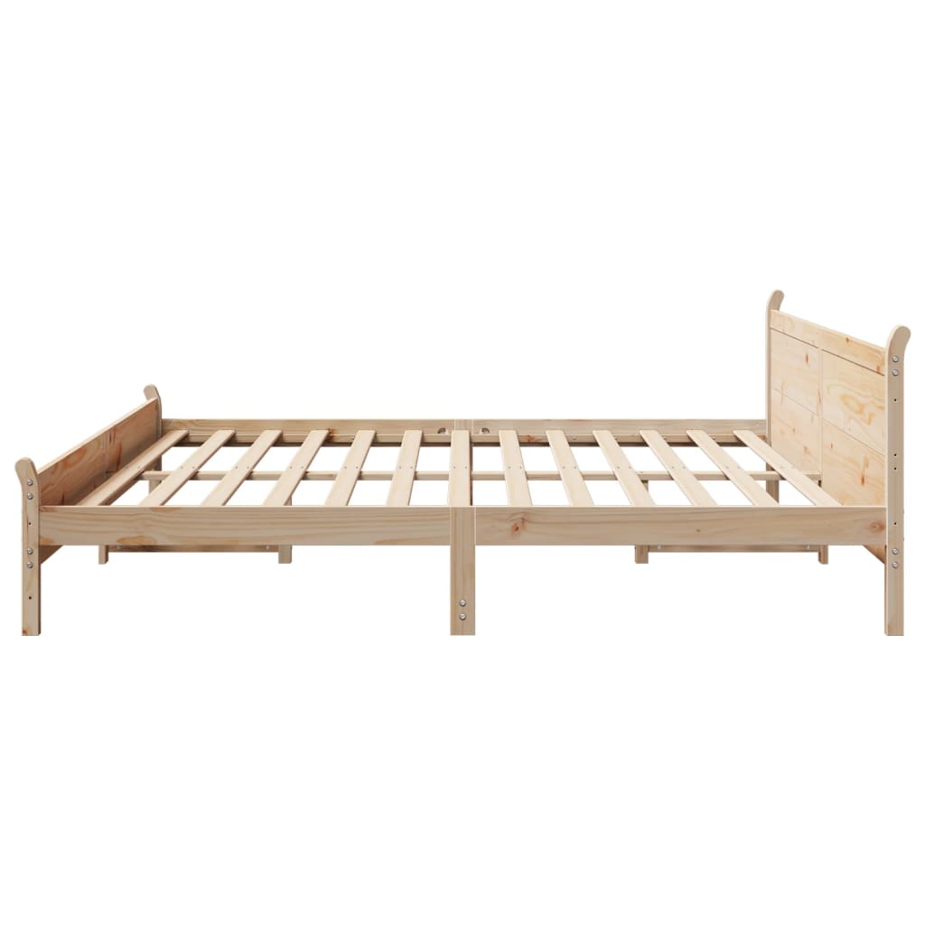 Letto senza Materasso 200x200 cm in Legno Massello di Pino - homemem39