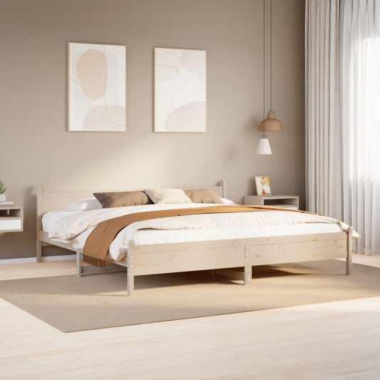 Letto senza Materasso 200x200 cm in Legno Massello di Pino - homemem39