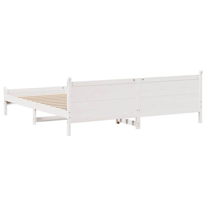 Giroletto senza Materasso Bianco 200x200 cm Legno Massello Pino | homemem39