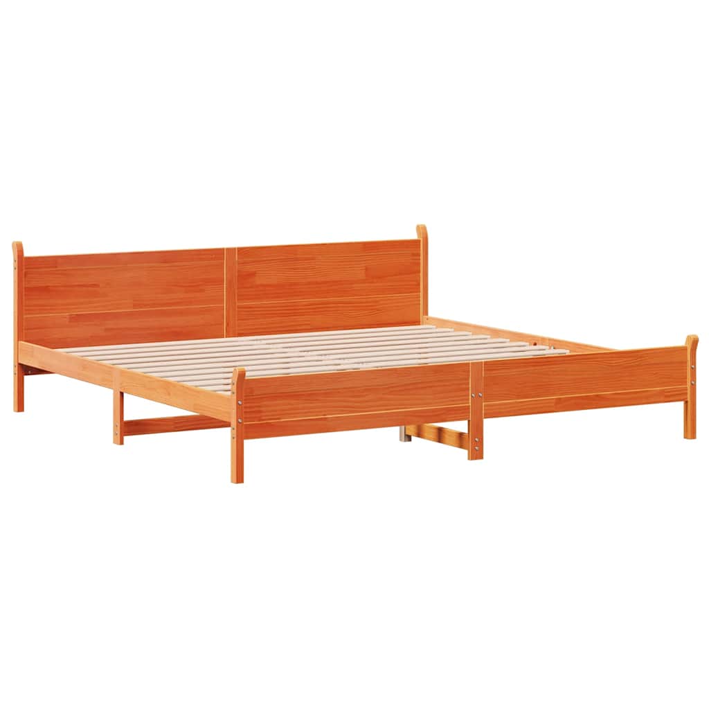Letto senza Materasso Marrone Cera 200x200 cm in Legno di Pino - homemem39
