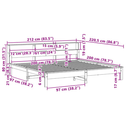 Giroletto senza Materasso Bianco 200x200 cm Legno Massello Pino | homemem39