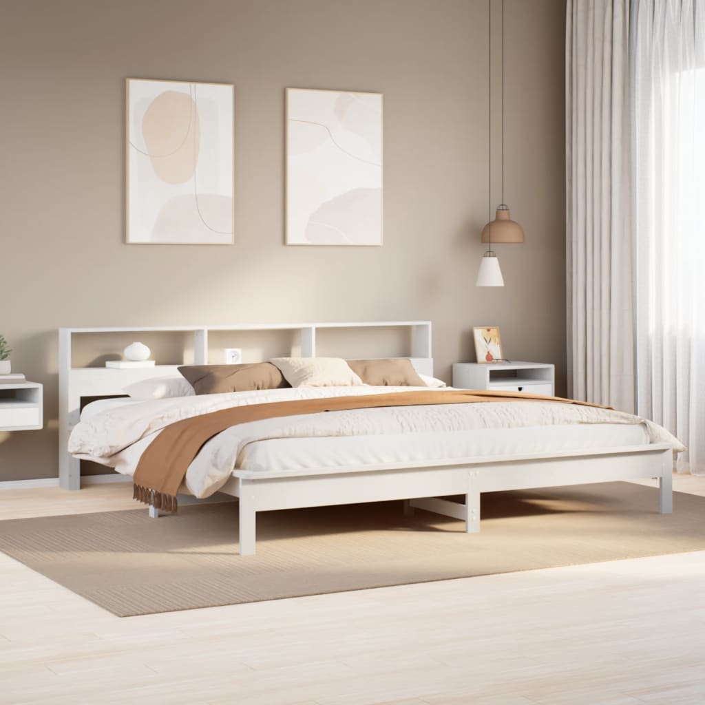 Giroletto senza Materasso Bianco 200x200 cm Legno Massello Pino | homemem39