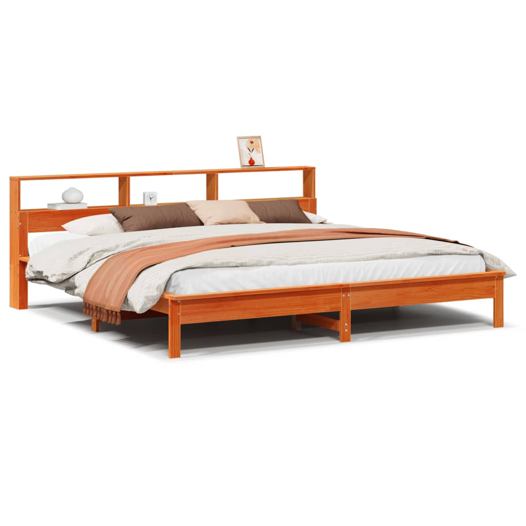 Letto senza Materasso Marrone Cera 180x200 cm in Legno di Pino | homemem39
