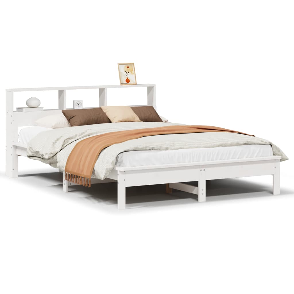 Letto senza Materasso Bianco 160x200 cm Legno Massello di Pino