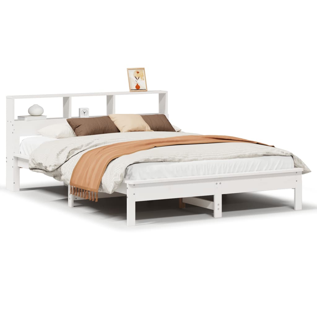 Letto senza Materasso Bianco 150x200 cm Legno Massello di Pino - homemem39