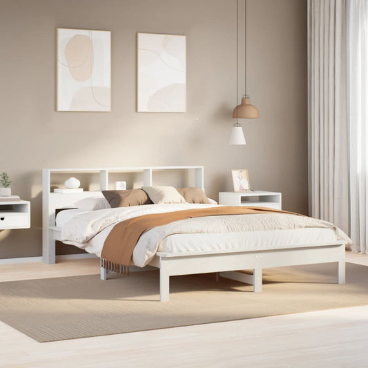 Letto senza Materasso Bianco 150x200 cm Legno Massello di Pino - homemem39