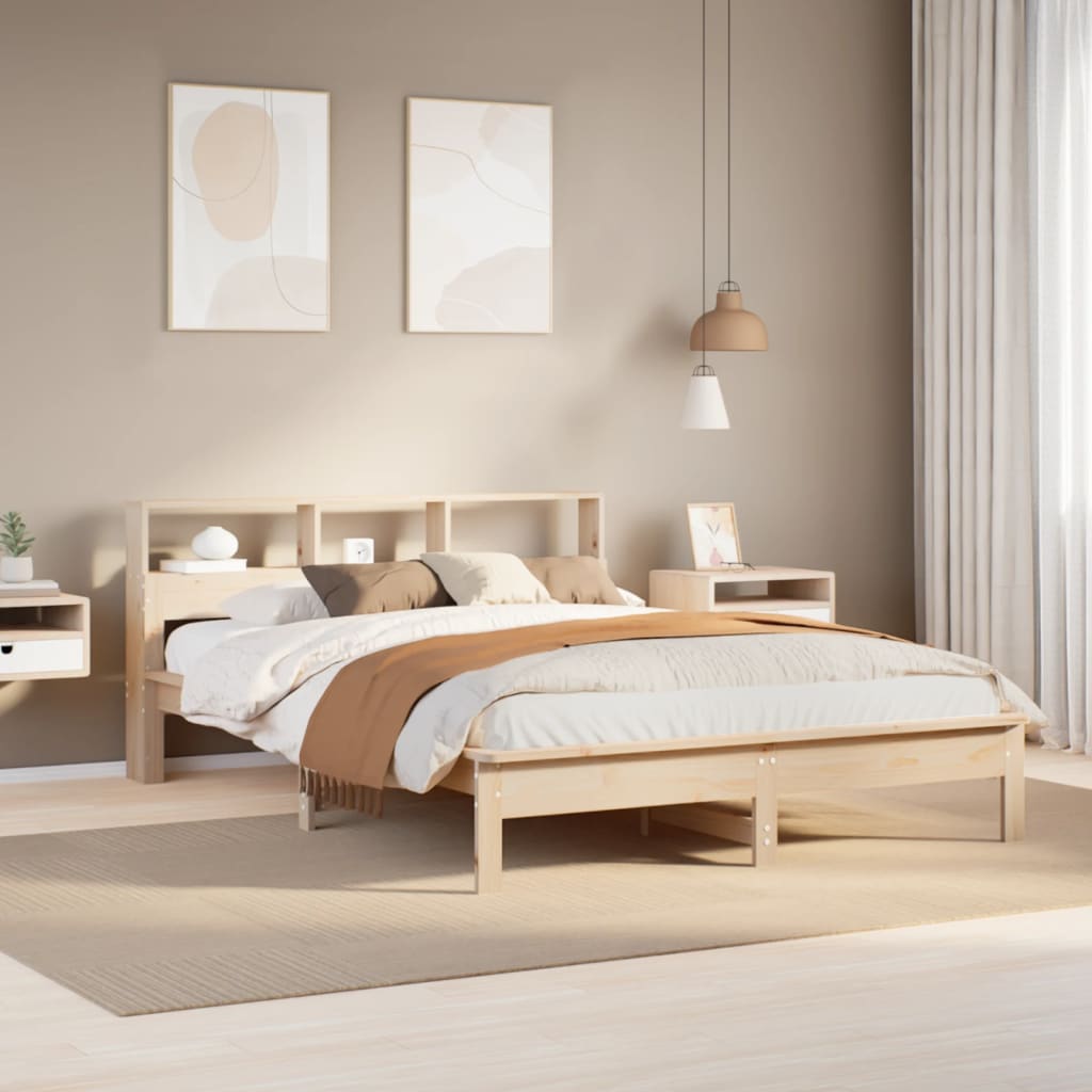 Letto senza Materasso 140x190 cm in Legno Massello di Pino - homemem39