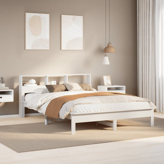 Letto senza Materasso Bianco 140x190 cm Legno Massello di Pino - homemem39