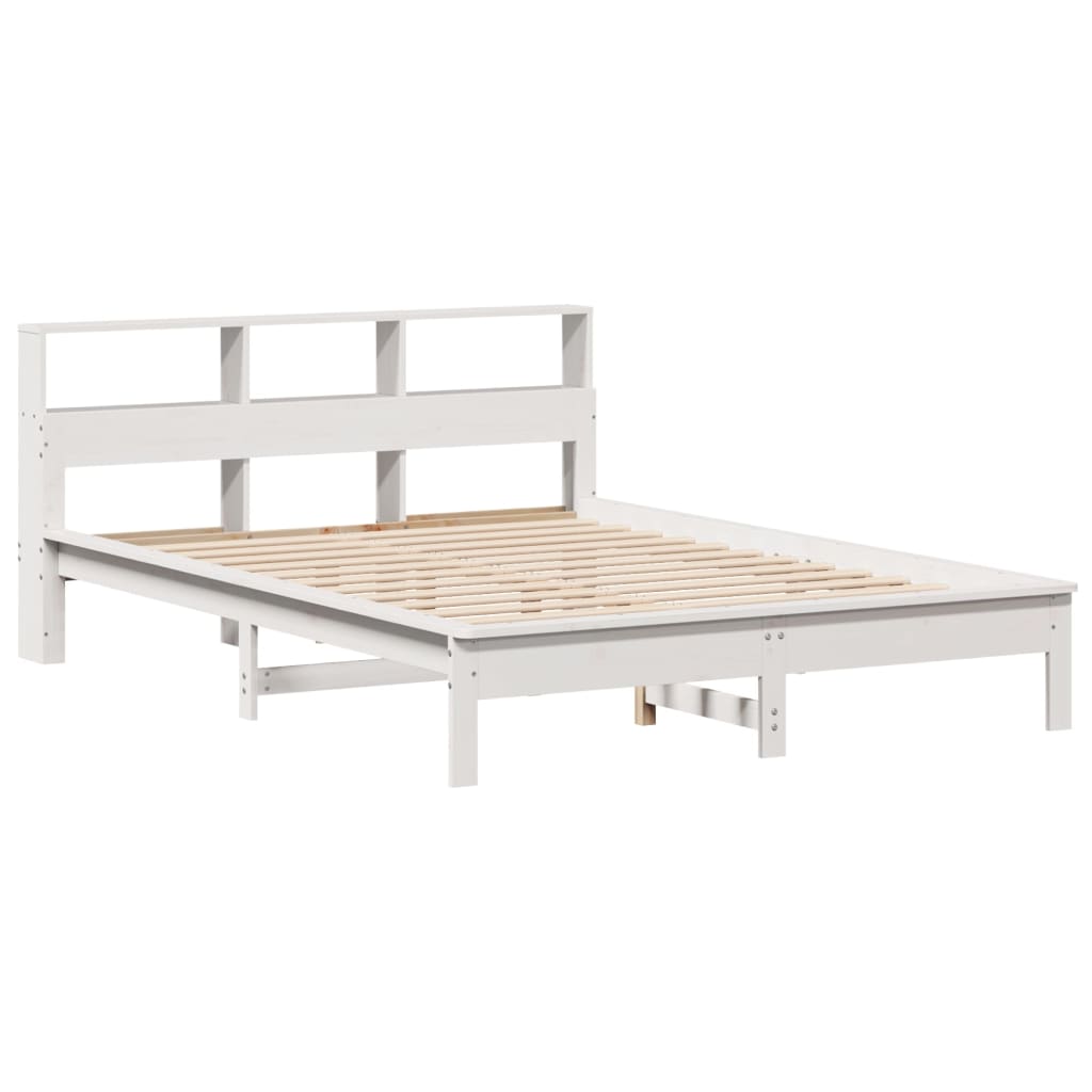 Letto senza Materasso Bianco 135x190 cm Legno Massello di Pino