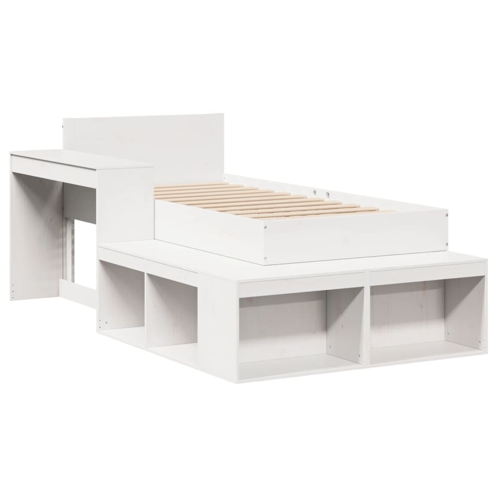 Letto senza Materasso Bianco 90x200 cm Legno Massello di Pino - homemem39