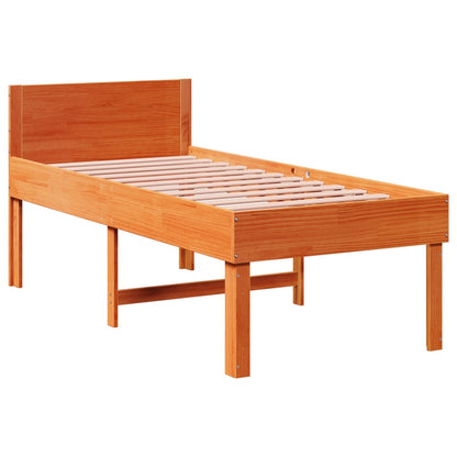 Letto senza Materasso Marrone Cera 75x190 cm in Legno di Pino - homemem39