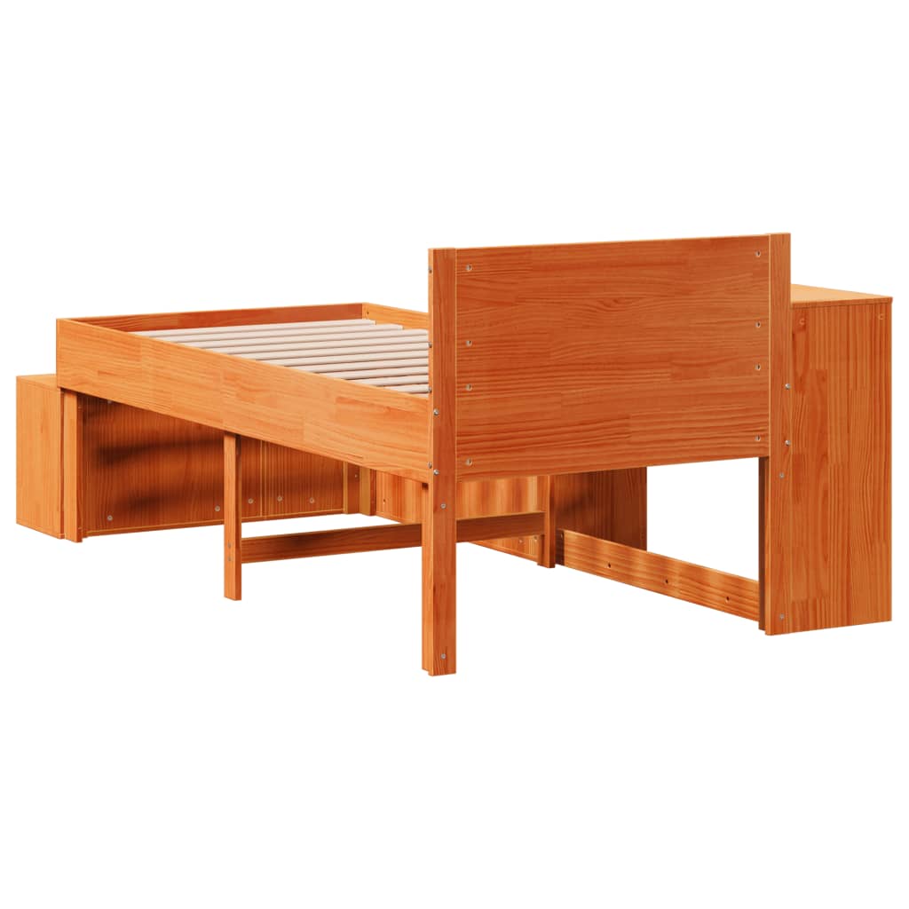 Letto senza Materasso Marrone Cera 75x190 cm in Legno di Pino - homemem39