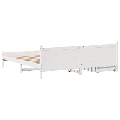 Giroletto senza Materasso Bianco 200x200 cm Legno Massello Pino