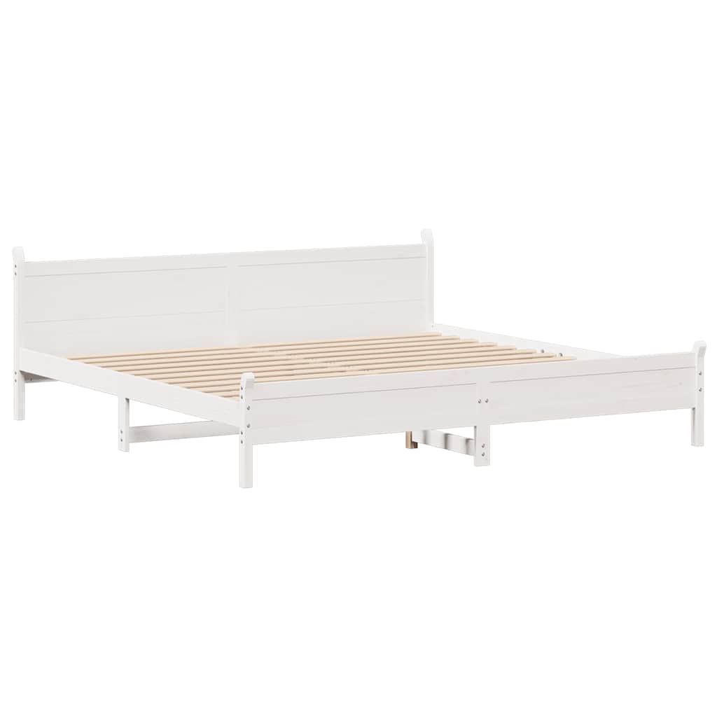 Letto senza Materasso Bianco 180x200 cm Legno Massello di Pino