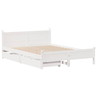 Letto senza Materasso Bianco 150x200 cm Legno Massello di Pino | homemem39