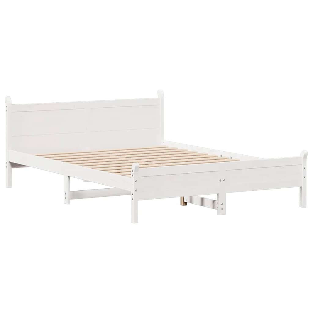 Letto senza Materasso Bianco 150x200 cm Legno Massello di Pino | homemem39
