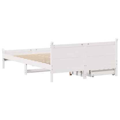 Letto senza Materasso Bianco 150x200 cm Legno Massello di Pino | homemem39
