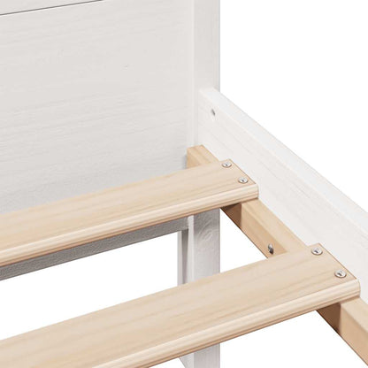 Letto senza Materasso Bianco 150x200 cm Legno Massello di Pino | homemem39