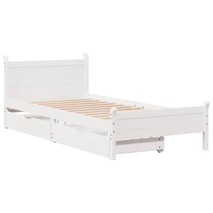 Letto senza Materasso Bianco 90x200 cm Legno Massello di Pino