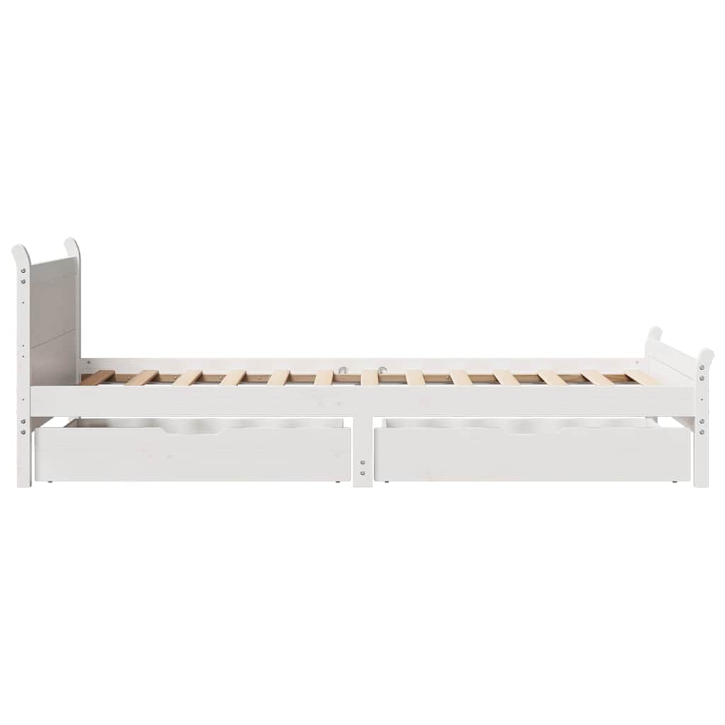 Letto senza Materasso Bianco 90x200 cm Legno Massello di Pino