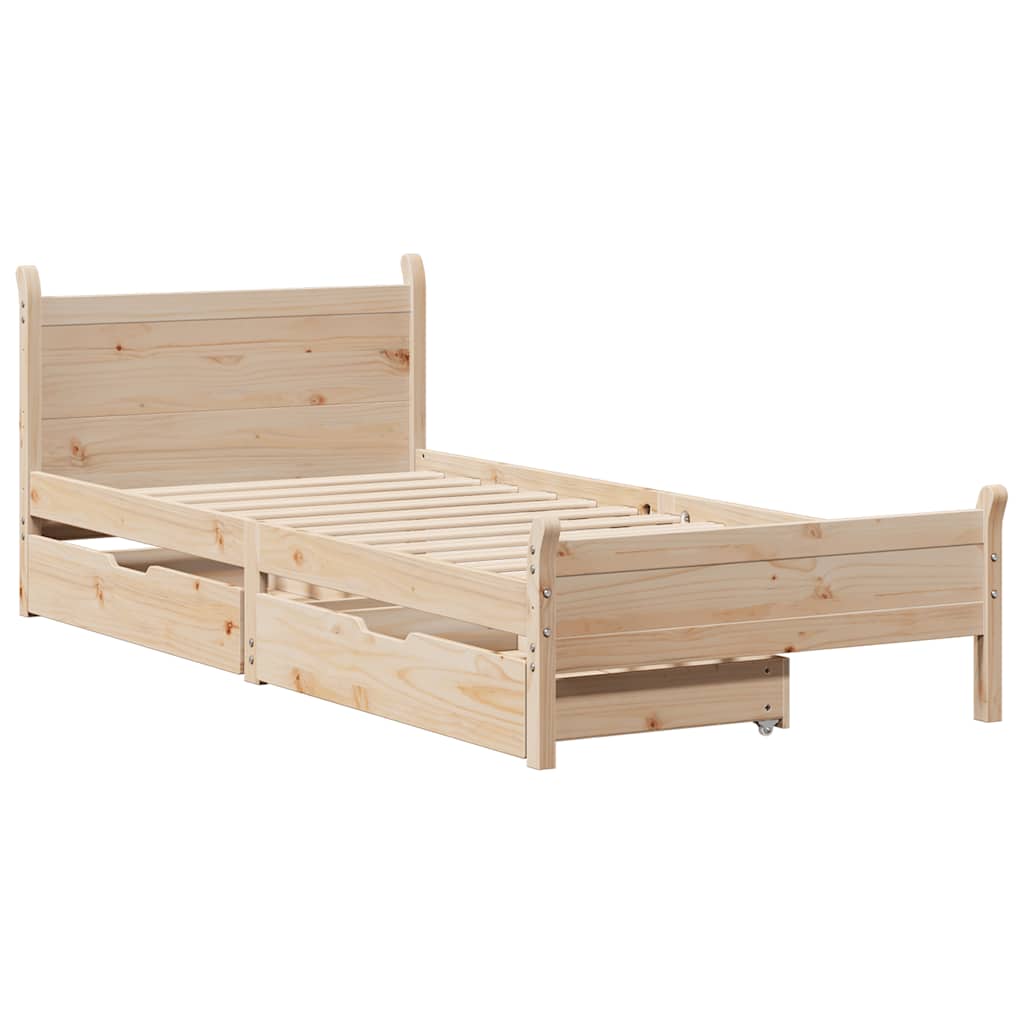 Letto senza Materasso 75x190 cm in Legno Massello Pino