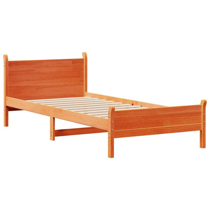Letto senza Materasso Marrone Cera 75x190 cm in Legno di Pino | homemem39