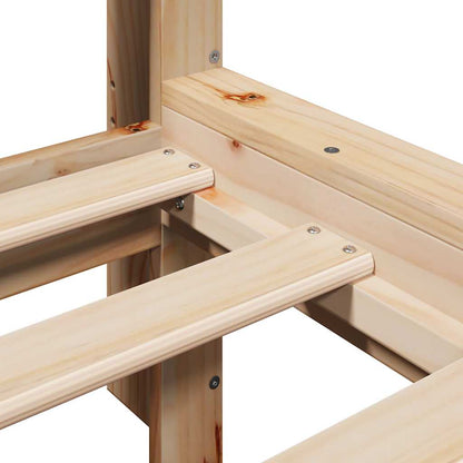 Letto Libreria senza Materasso 200x200 cm in Legno di Pino