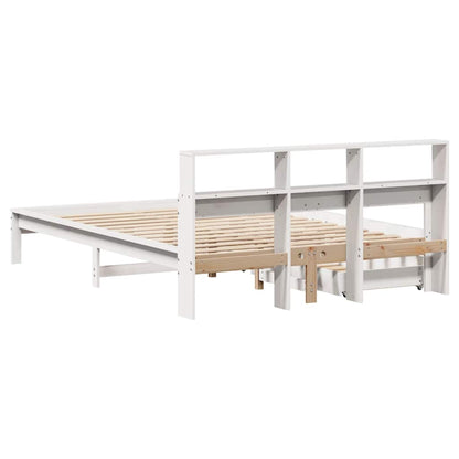 Letto Libreria senza Materasso Bianco 150x200 cm Legno di Pino - homemem39