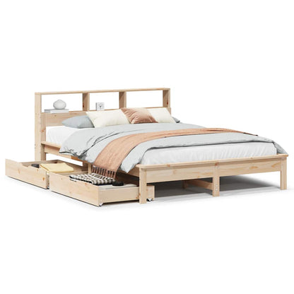 Letto Libreria senza Materasso 140x200 cm in Legno di Pino | homemem39