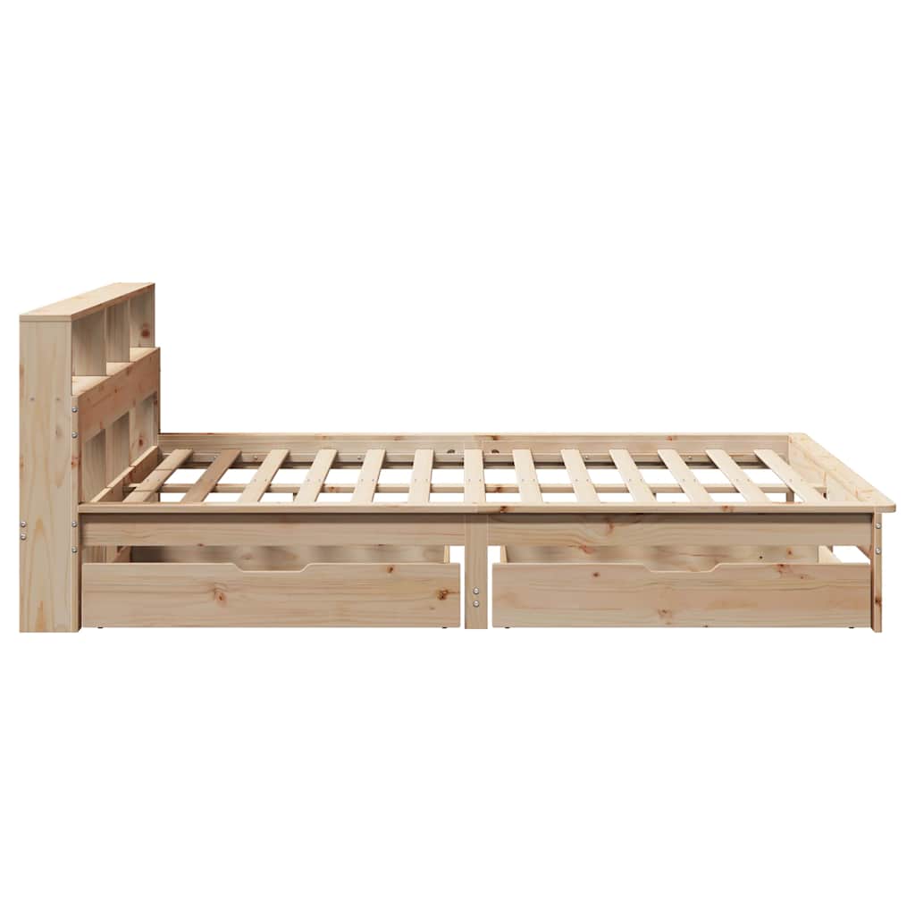 Letto Libreria senza Materasso 140x200 cm in Legno di Pino | homemem39