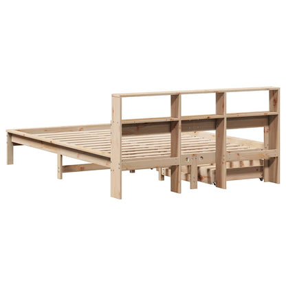 Letto Libreria senza Materasso 140x200 cm in Legno di Pino | homemem39