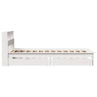 Letto Libreria senza Materasso Bianco 100x200 cm Legno di Pino | homemem39