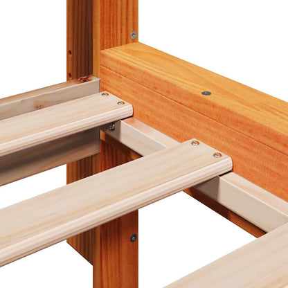 Letto Libreria senza Materasso Marrone Cera 90x200 cm in Pino