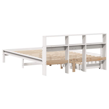 Letto Libreria senza Materasso Bianco 135x190 cm Legno di Pino | homemem39