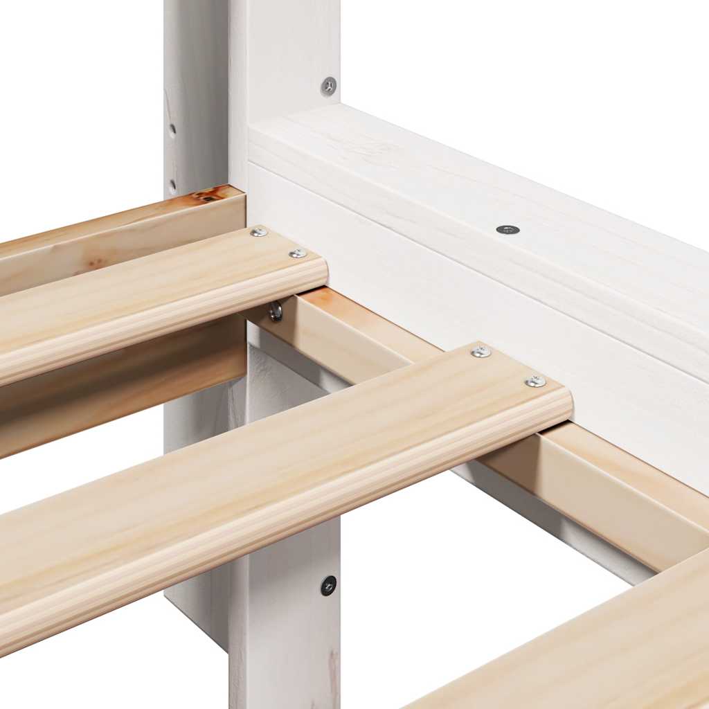 Letto Libreria senza Materasso Bianco 135x190 cm Legno di Pino | homemem39