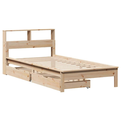 Letto Libreria senza Materasso 90x190 cm Legno Massello Pino