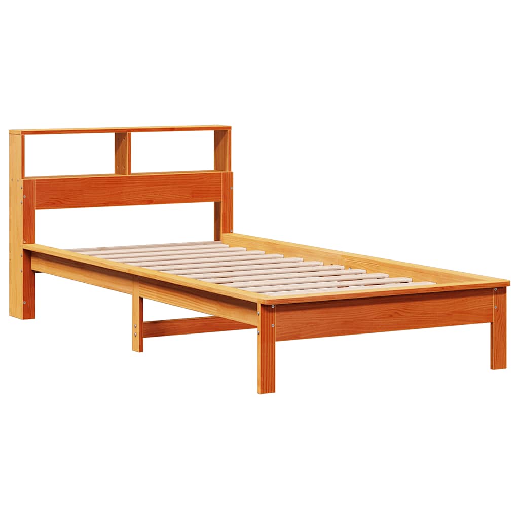 Letto Libreria senza Materasso Marrone Cera 90x190 cm in Pino | homemem39