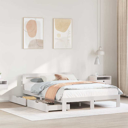 Giroletto senza Materasso Bianco 140x200 cm Legno Massello Pino | homemem39