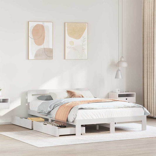 Giroletto senza Materasso Bianco 140x200 cm Legno Massello Pino | homemem39
