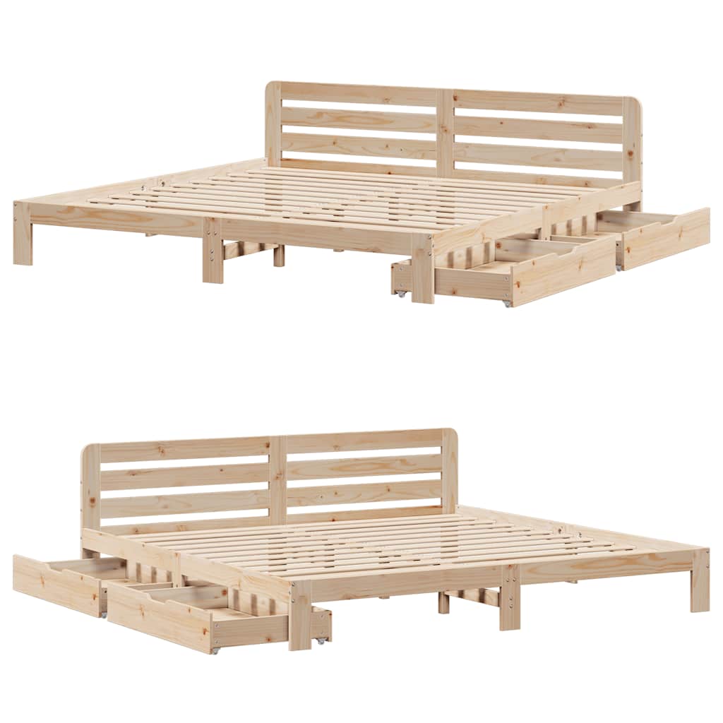 Giroletto senza Materasso 180x200 cm in Legno Massello di Pino