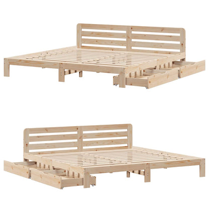 Giroletto senza Materasso 180x200 cm in Legno Massello di Pino