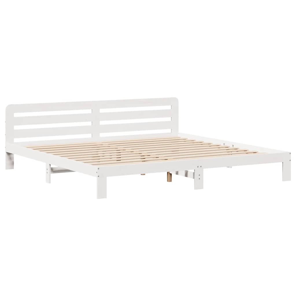 Giroletto senza Materasso Bianco 200x200 cm Legno Massello Pino | homemem39