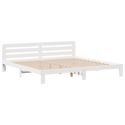 Giroletto senza Materasso Bianco 200x200 cm Legno Massello Pino | homemem39