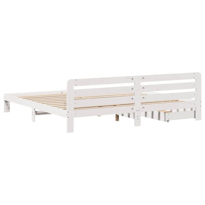 Giroletto senza Materasso Bianco 200x200 cm Legno Massello Pino | homemem39