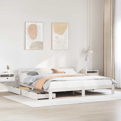 Giroletto senza Materasso Bianco 200x200 cm Legno Massello Pino | homemem39